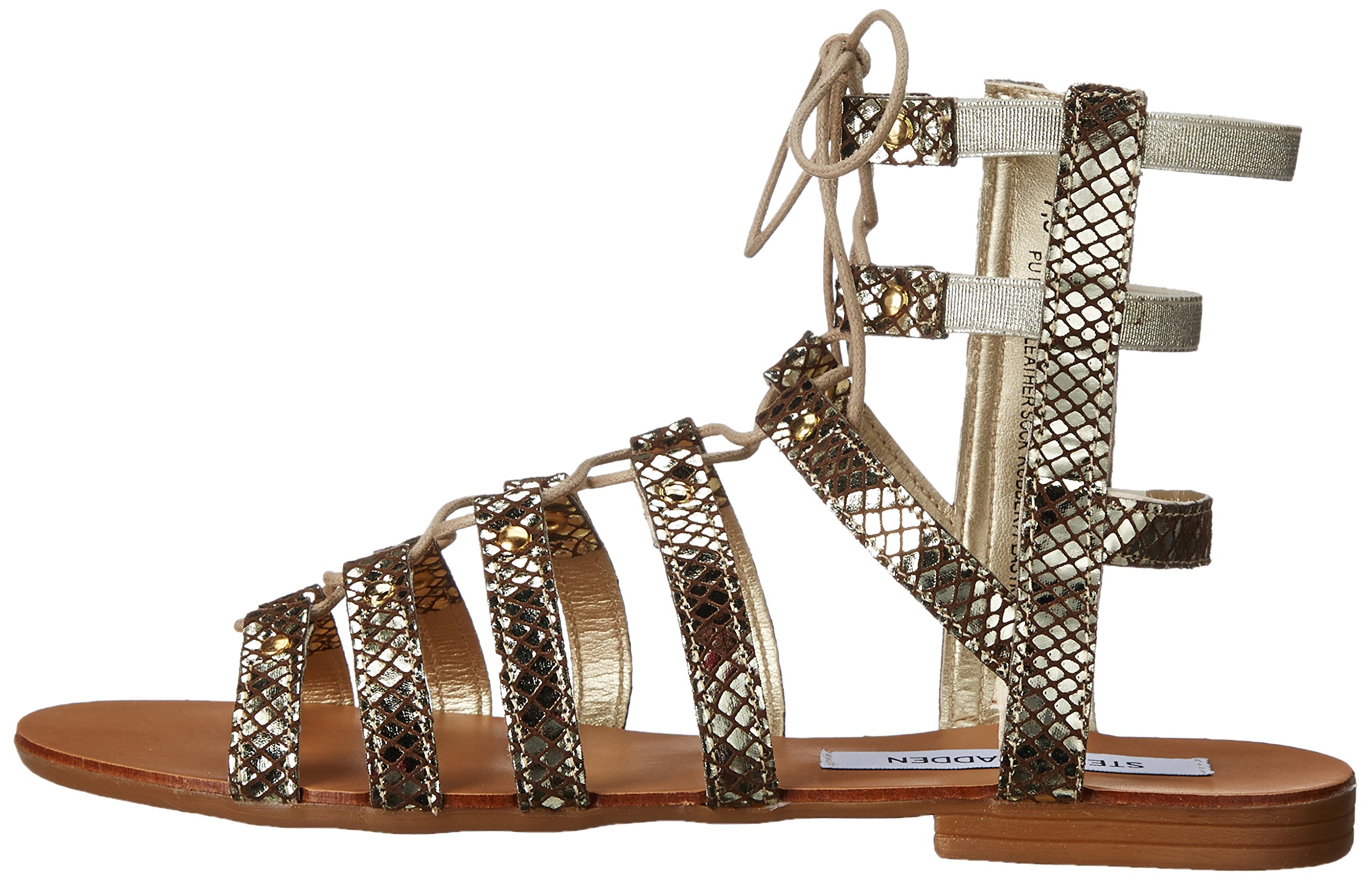 Steve Madden - Steve Madden Women's Sparra Gladiator Sandal, Metallic, 7.5 M US