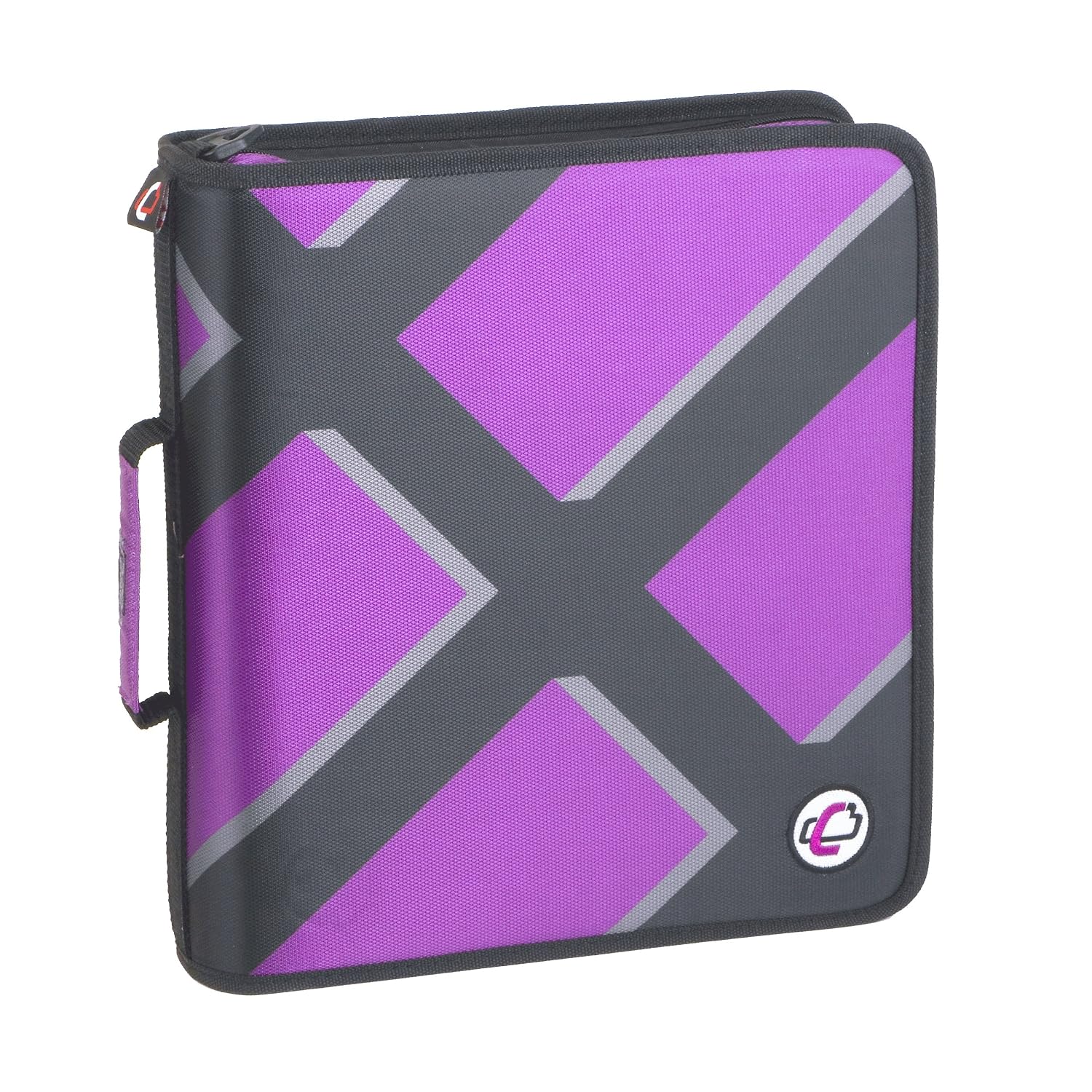 thumbnail image 2 of Purple Spirals Waterproof Zipper Binder 3 Ring With Handle 2 of 12