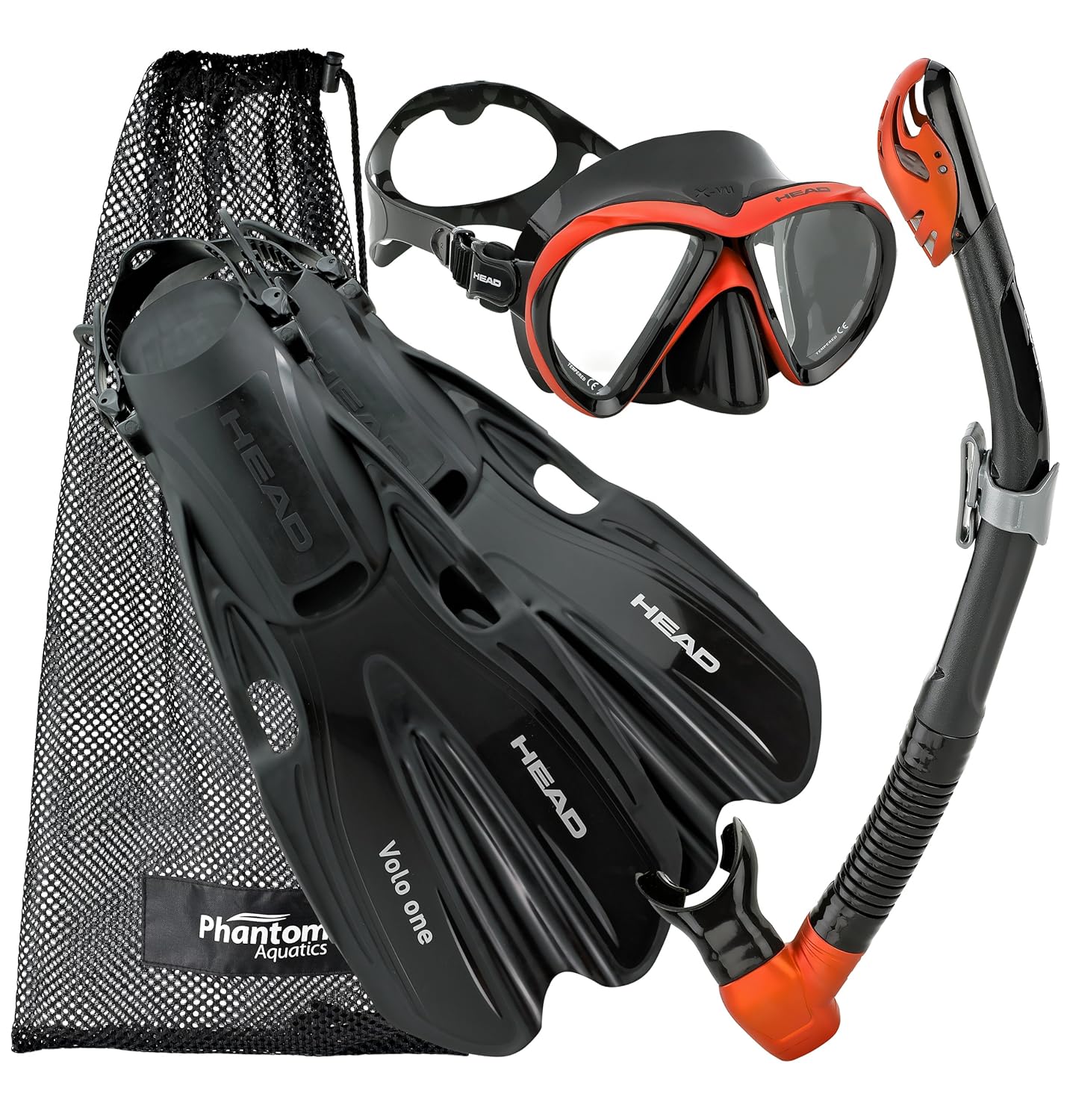 Head by Mares Scuba Snorkeling Liquidskin Dive Mask Fin Dry Snorkel Set