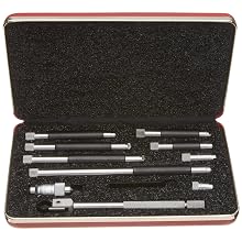 Starrett 823BZ Tubular Vernier Inside Micrometer Set, 1.5-12" Range, 0.001" Graduation, +/-0.0001" Accuracy