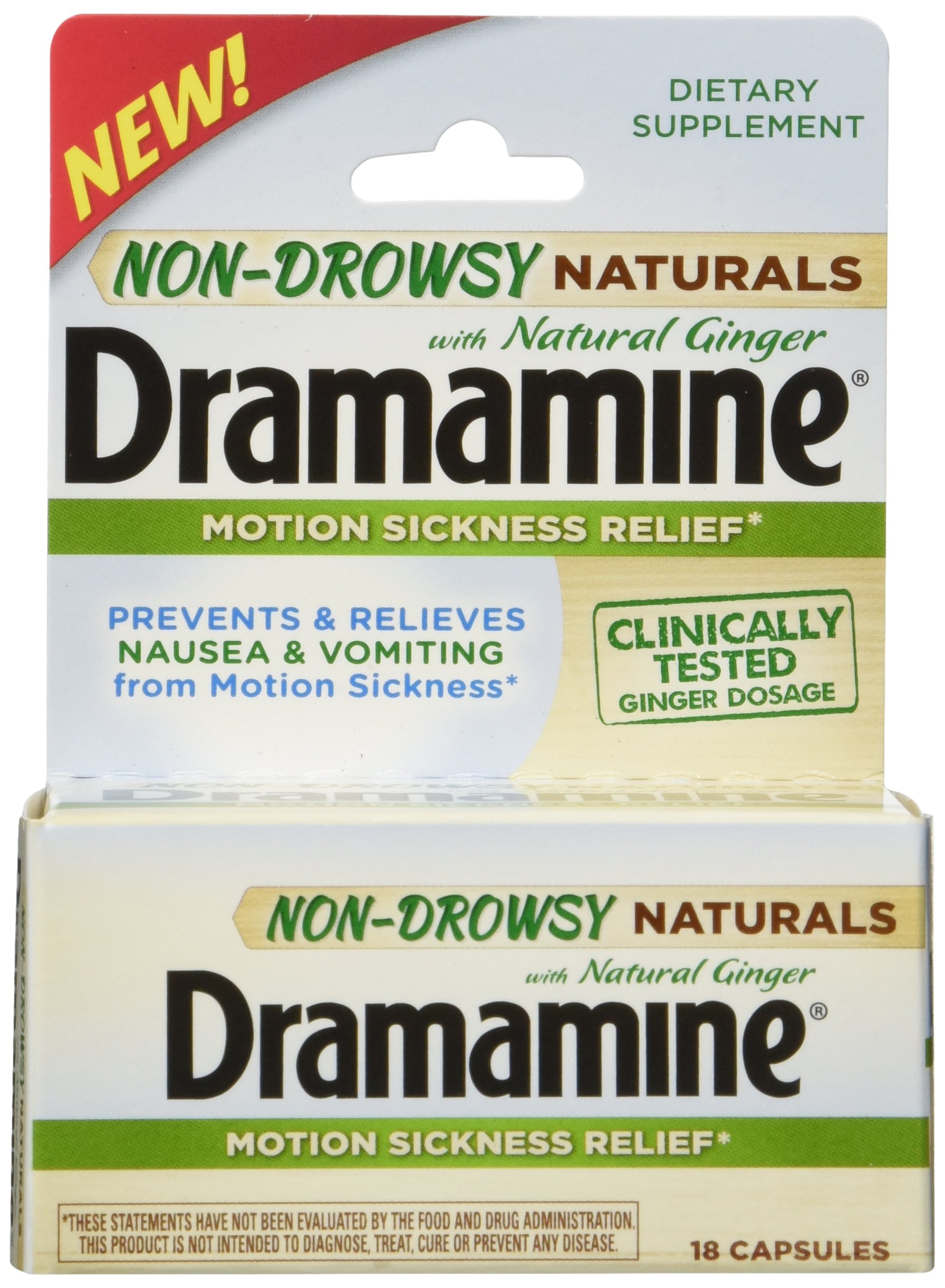 Dramamine Non Drowsy Naturals with Natural Ginger 18 Count Dramamine eBay