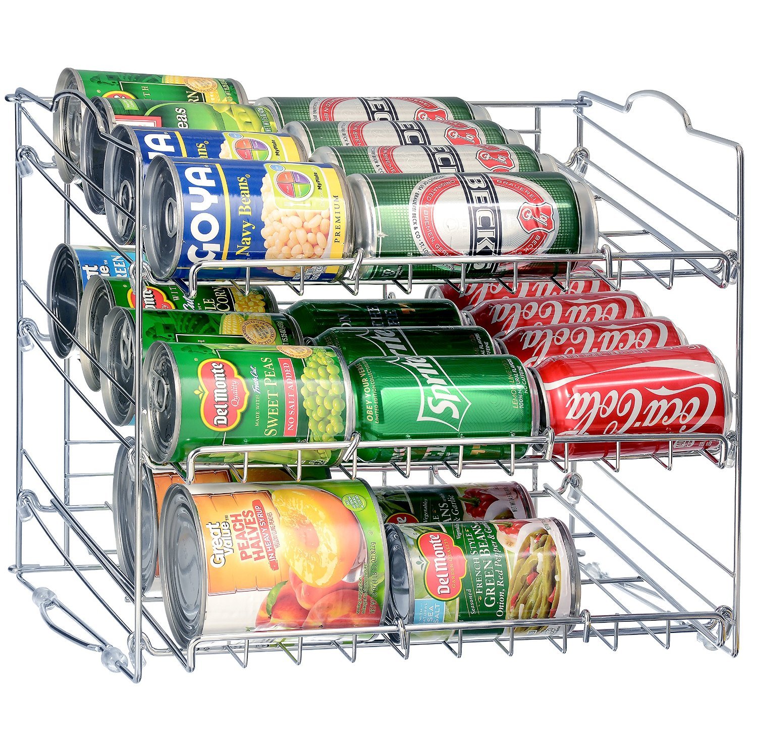 Saganizer Chrome Stackable Can Organizer Can Rack Holds up to 36 Cans