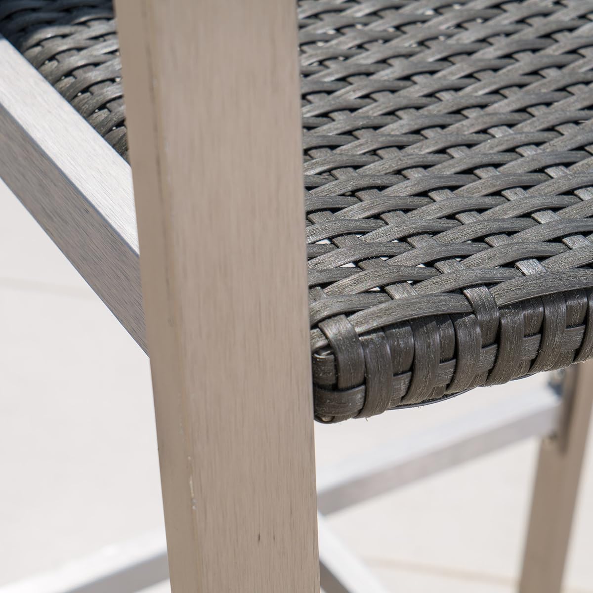 Crested Bay Patio Furniture 3 Piece Grey Outdoor Wicker and Aluminum