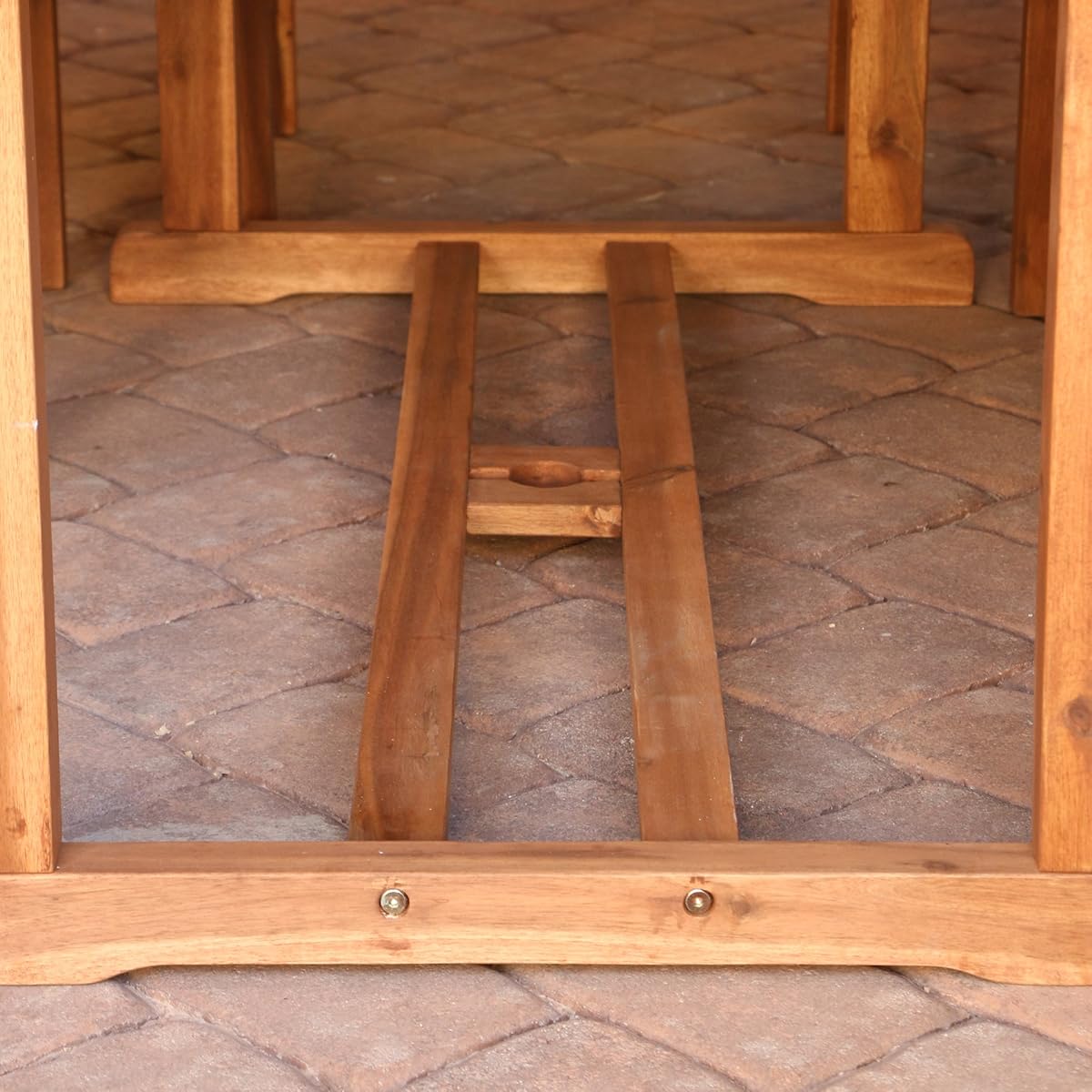 WE Furniture Solid Acacia Wood 6Piece Patio Dining Set