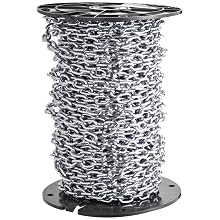 Campbell 0726727 Low Carbon Steel Straight Link Machine Chain on Reel, Zinc Plated, #2 Trade, 0.15" Diameter, 125' Length, 325 lbs Load Capacity