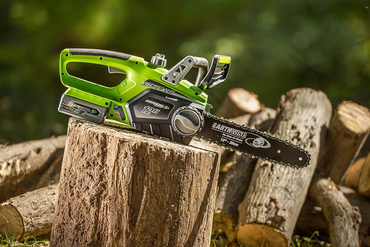 Earthwise LCS32412 12Inch 24Volt Lithium Ion Cordless Electric Chain Saw
