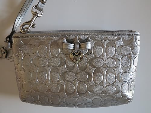 coach wristlets silver