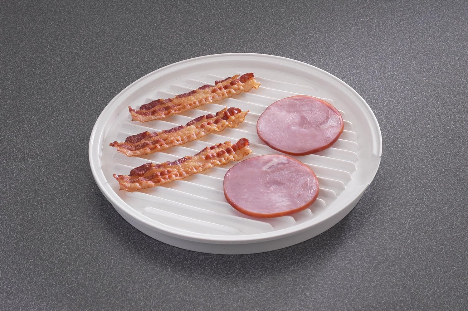 Nordic Ware Microwave Double Sided Bacon Meat Food Pizza Grill Pan Tray