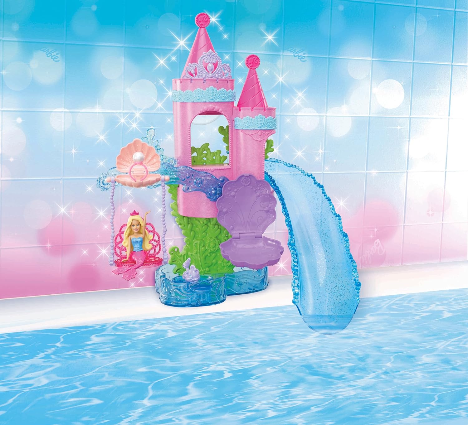 Barbie Doll Splash and Slide Bath Playset Kids Girls Toys Tub Fairytale ...