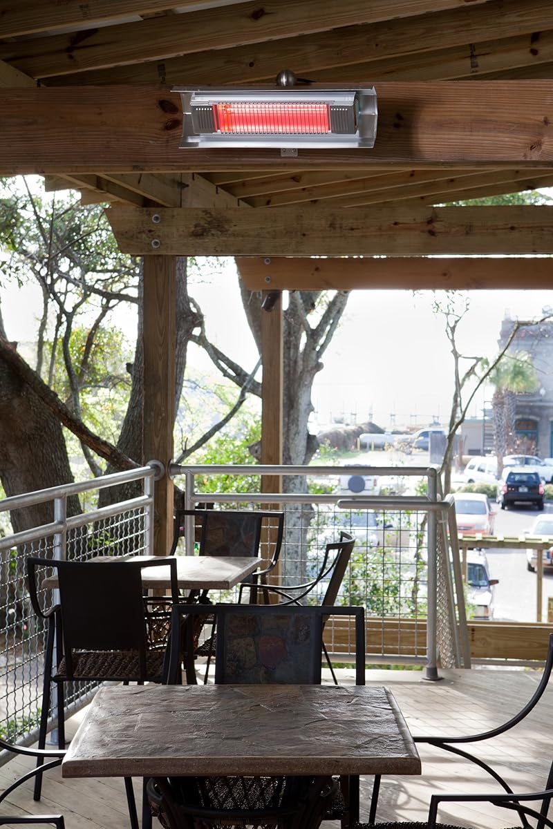 Fire Sense Indoor/Outdoor WallMounted Infrared Heater, Stainless Steel