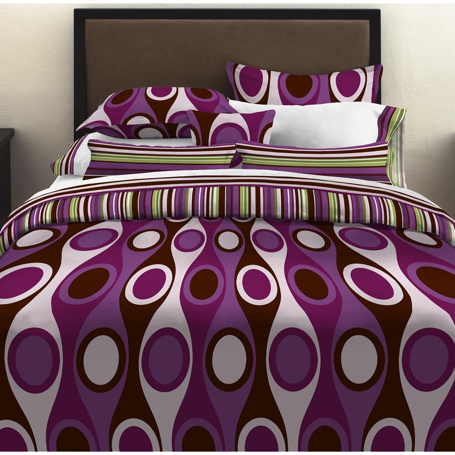 City Scene Retro Radar Purple Duvet Set Purple Comforter set