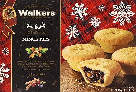 Walkers 6 Luxury Mincemeat Tarts - Net Wt. 372 g / 13.1 oz