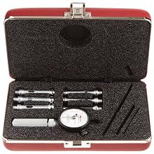 Starrett 82BZ Dial Bore Gauge Complete Set, 0.217-0.594" Range, 0.0001" Graduation