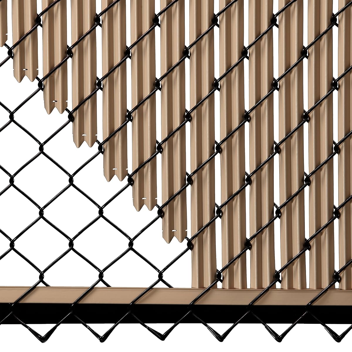 4ft Beige Ridged Slats for Chain Link Fence