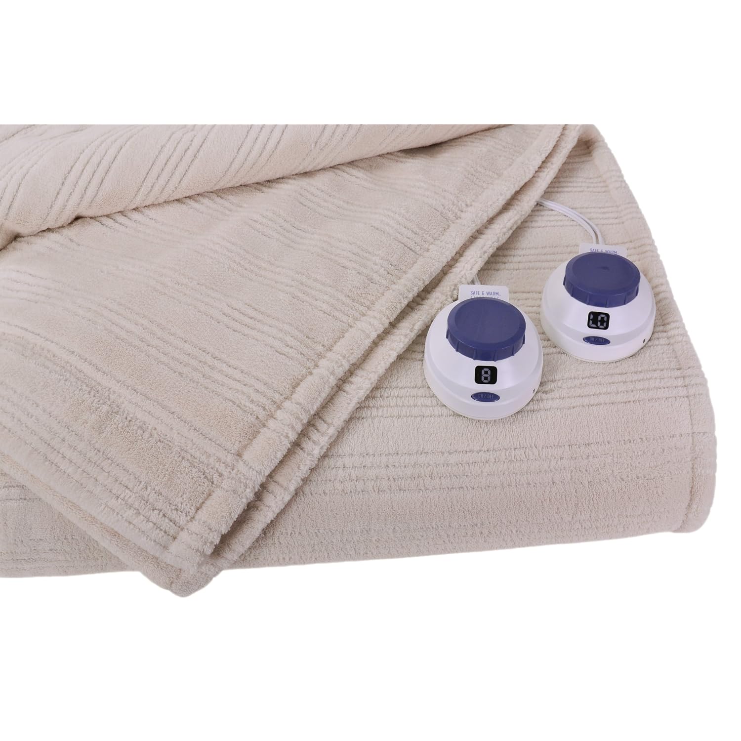 SoftHeat Plush Triple Rib Electric Heated Warming Blanket