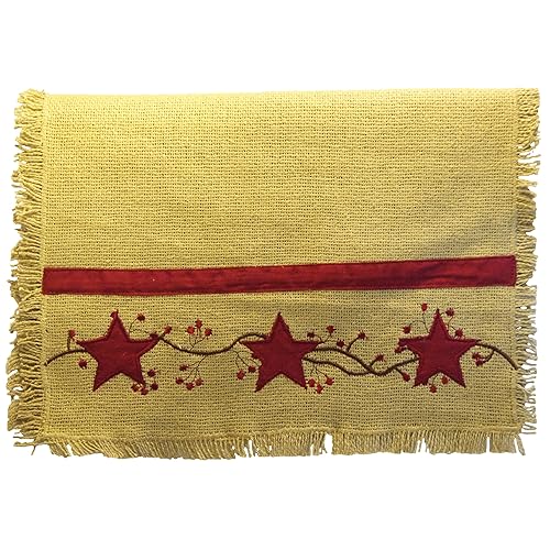 36 Primitive Star Vine Cotton Burlap Runner (13x36)
