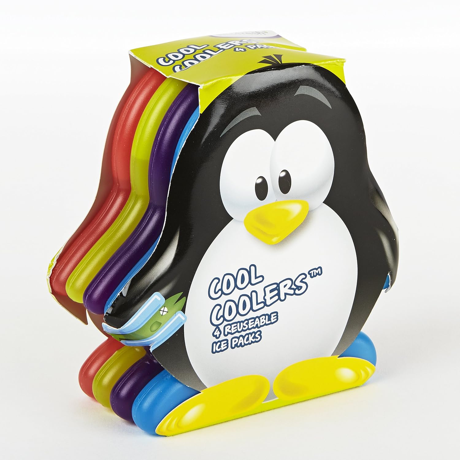 Fit and Fresh Cool Coolers Slim Penguin Lunch Ice Packs, Multicolored
