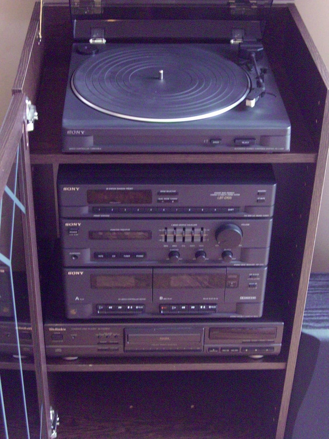 Technics CD Player + Sony Stereo Radio Twin Cassette + Sony Record