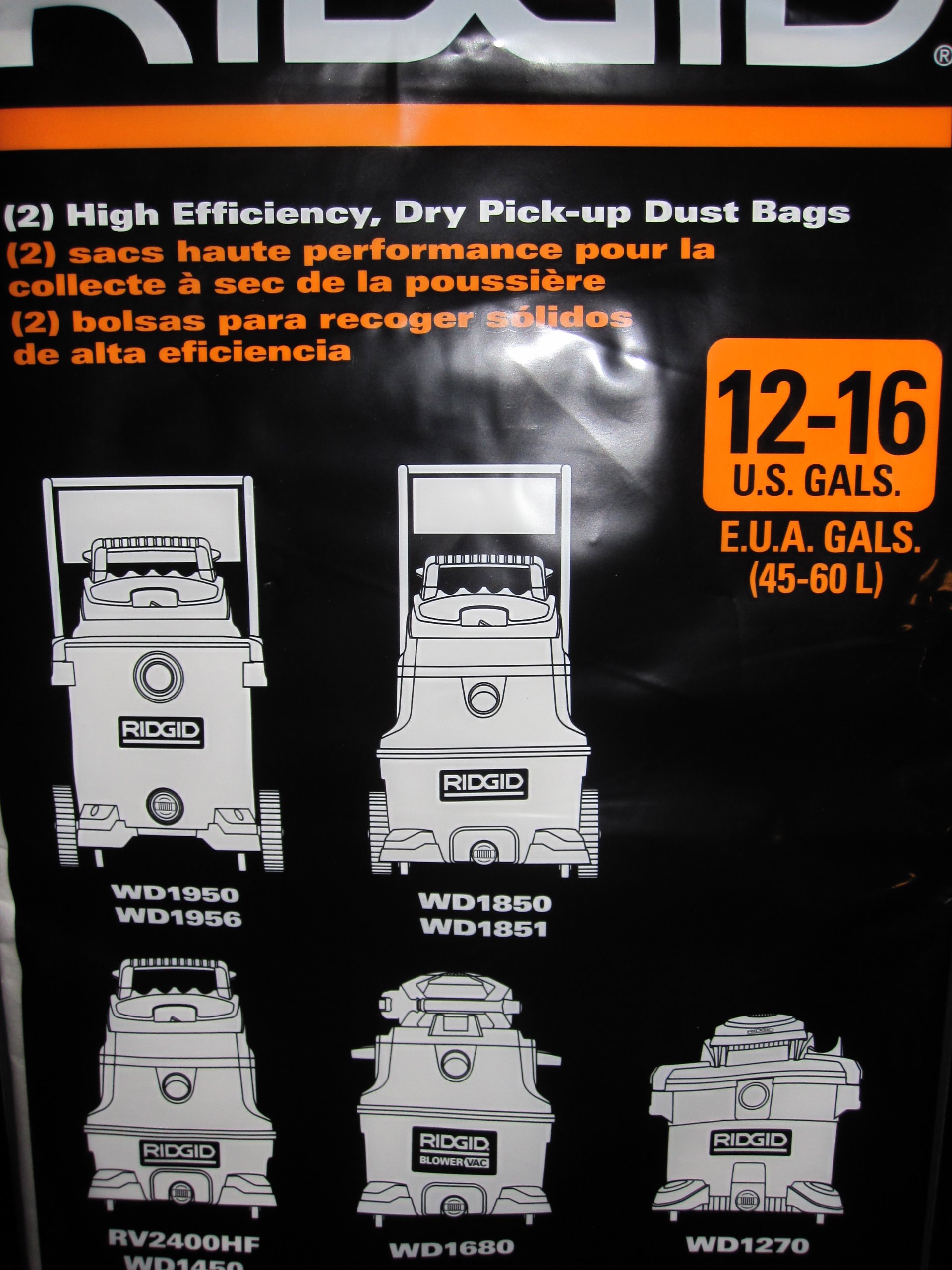 Ridgid 23743 VF3502 Disposable Filter Bag, Pack of two eBay