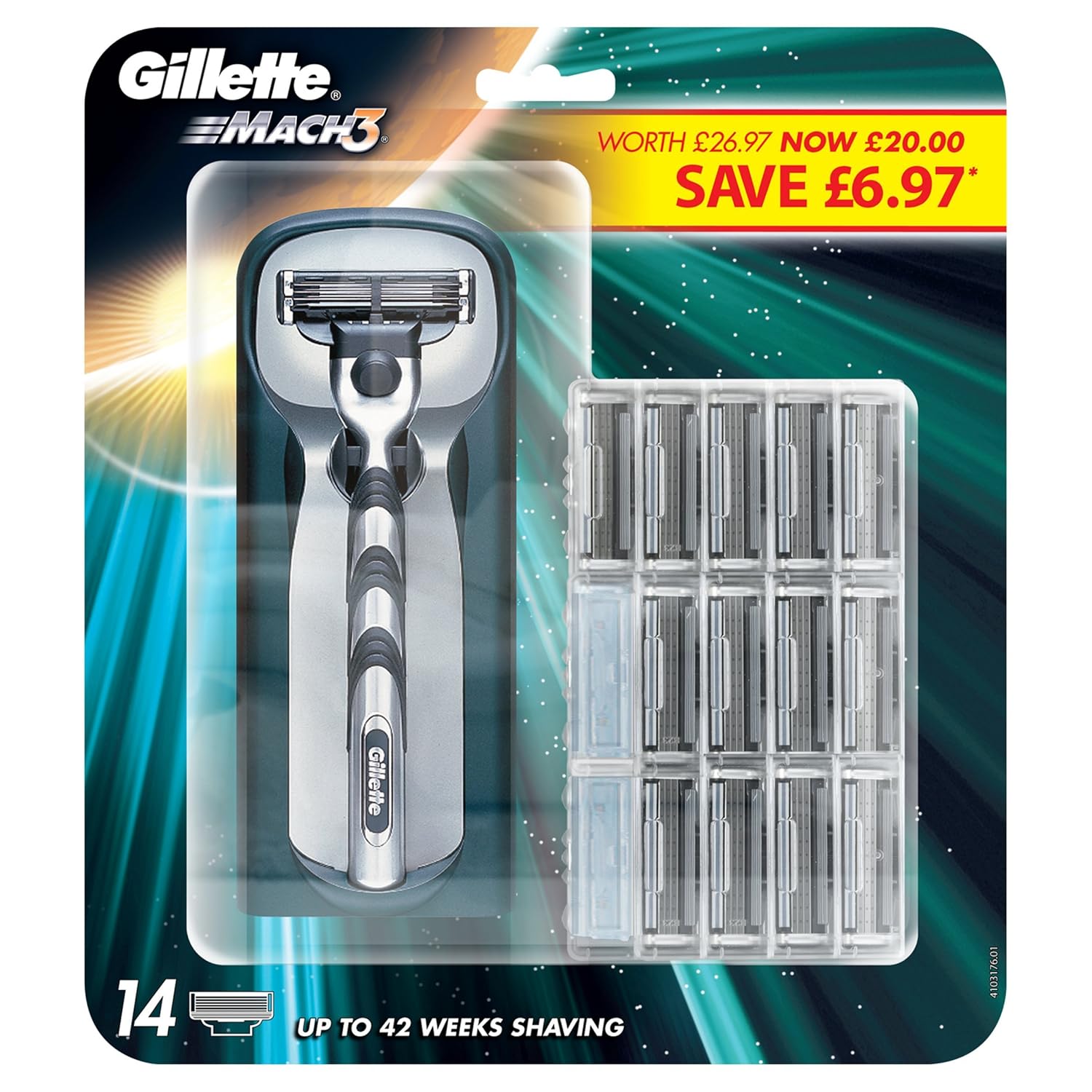 Gillette Mach 3 Big Pack Razor and Razor Blades (14 Total Razor Blades)