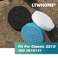 LTWHOME Value Pack of Carbon Filter, Coarse Filter and Fine Filter Pads Set Suitable for Classic 2213/250 2616131