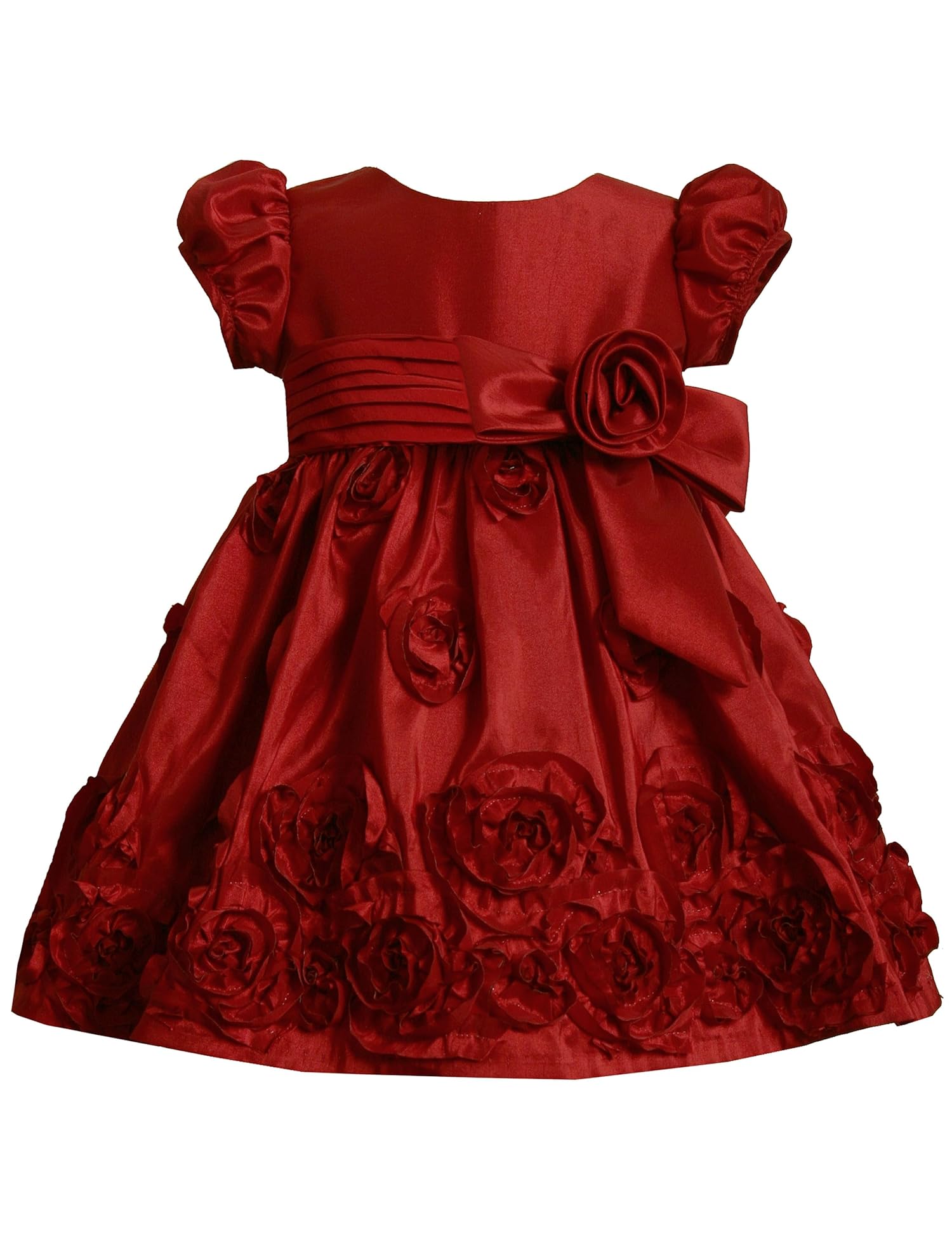 Bonnie Jean Baby/Infant Girls 12M-24M 2-Piece RED SHANTUNG ROSETTE BORDER Special Occasion Christmas Holiday Pageant Party Dress Bonnie Jean Baby/Infant Girls 12M-24M 2-Piece RED SHANTUNG ROSETTE BORDER Special Occasion Christmas Holiday Pageant Party Dress