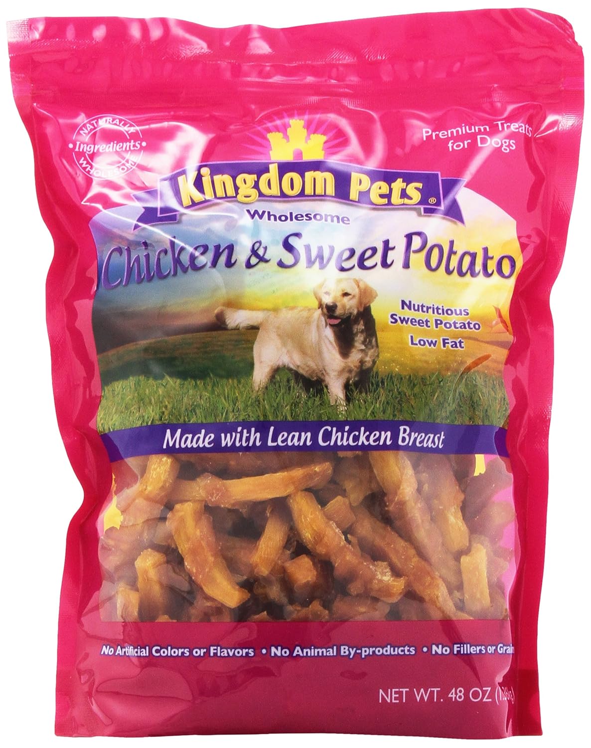 Kingdom Pets Premium Dog Treats, Chicken and Sweet Potato Jerky Twists