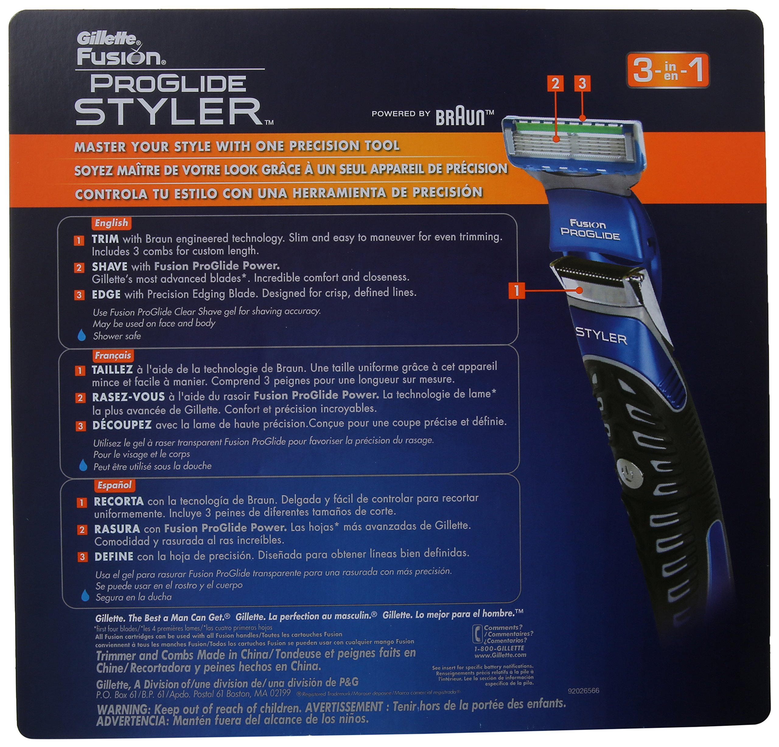 Galleon Gillette Fusion Proglide Styler 3In1 Men's Body Groomer