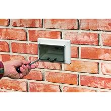 Arlington DHB1BRC-1 Outdoor Electrical Box for New Brick Construction, Brown Box/Clear Cover, Horizontal/1-Gang