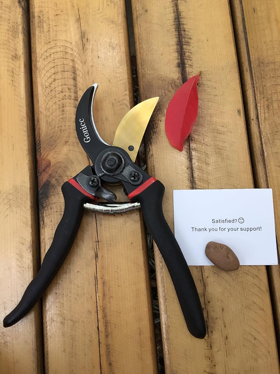 Gonicc 8" Professional Premium Titanium Bypass Pruning Shears (GPPS