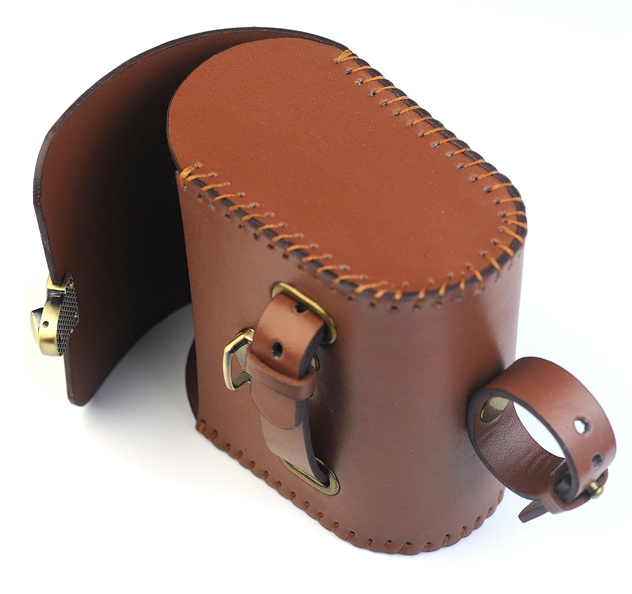 Mountain Bike Vintage Hardness PU Saddle Bag Brown