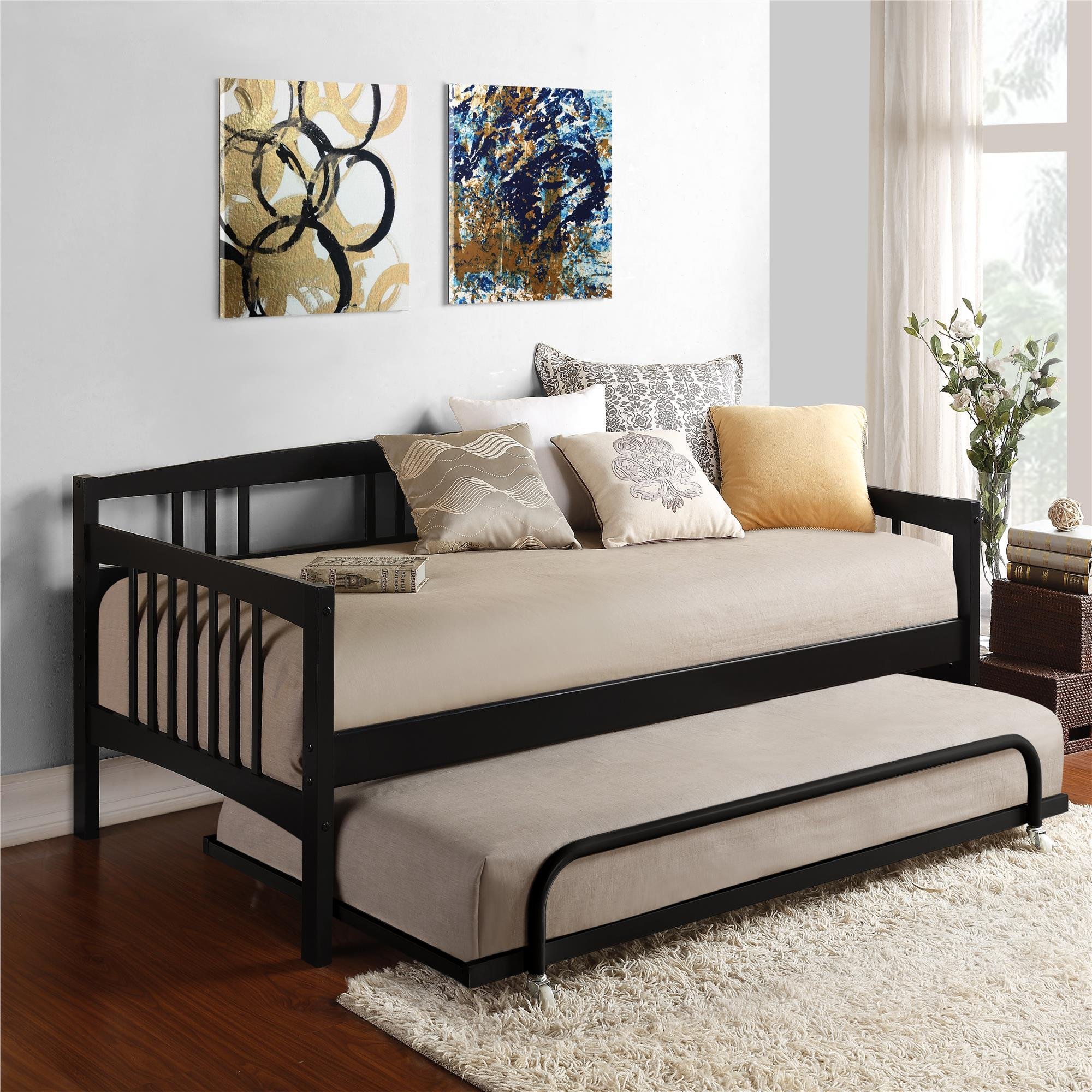 Dorel Living Kayden Daybed Solid Wood, Twin, Black eBay