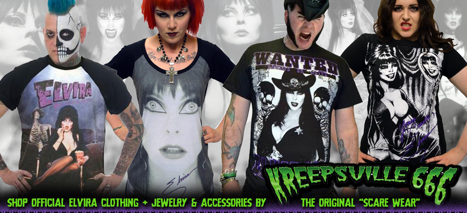 Shop Elvira Themed Apparel from Kreepsville 666 Clothing