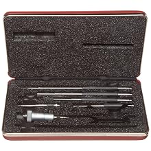 Starrett 124AZ Solid-Rod Vernier Inside Micrometers Set, 2-8" Range, 0.001" Graduation, +/-0.0001" Accuracy, With Case