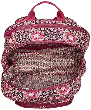 iconic campus backpack in raspberry medallion