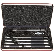 Starrett 823MBZ Tubular Vernier Inside Micrometer Set, 40-300mm Range, 0.01mm Graduation, +/-0.0025mm Accuracy