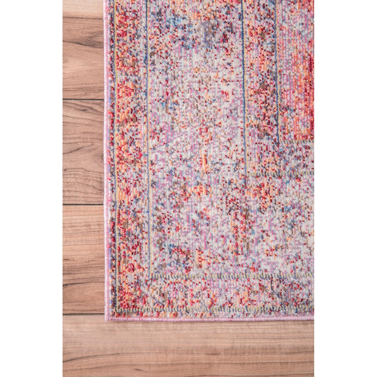 Vintage Antique Brick Medallion Blush Area Rugs, 5 Feet 3 Inches by 7