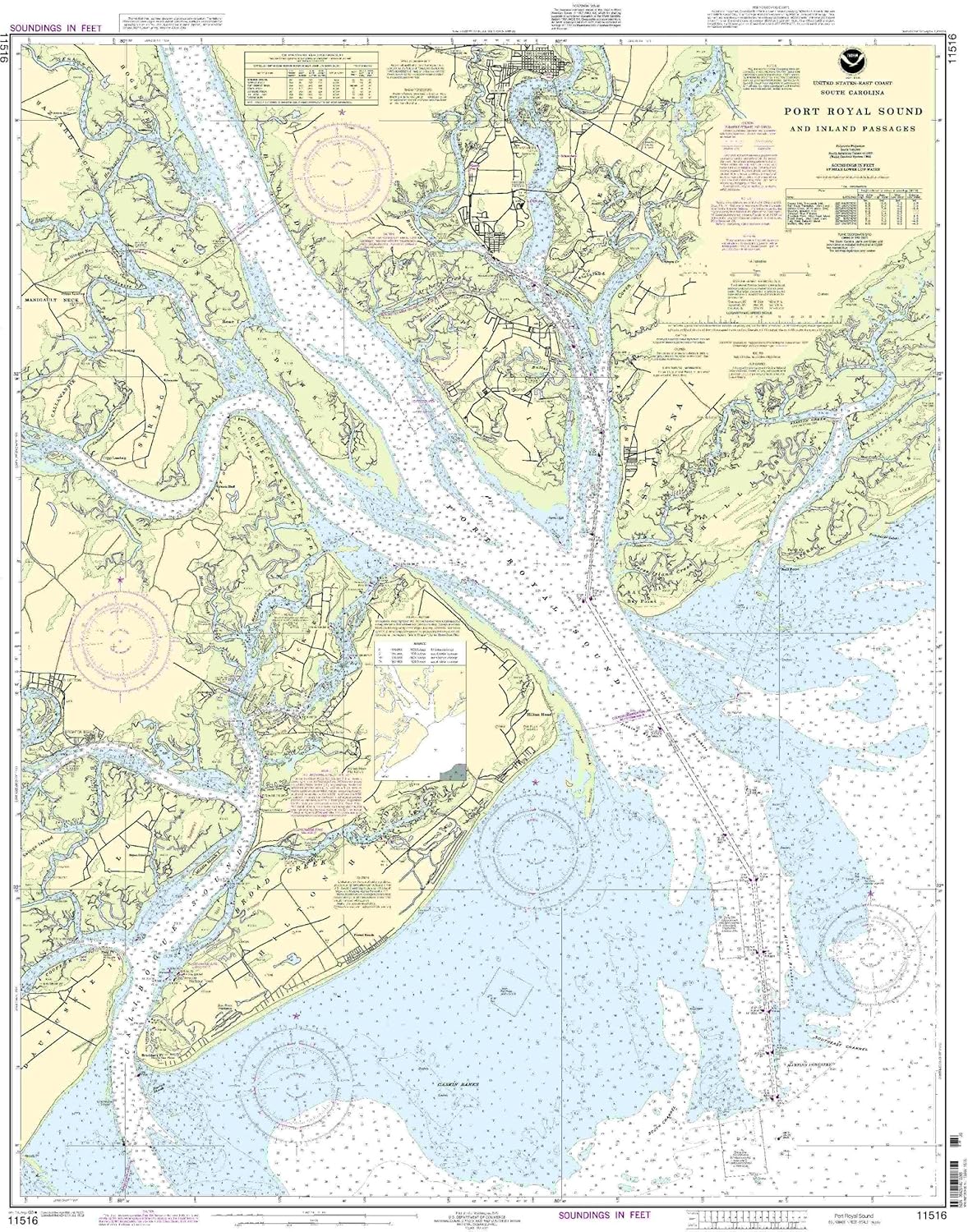 NOAA Chart Port Royal Sound and Inland Passages 32nd Edition 11516 eBay