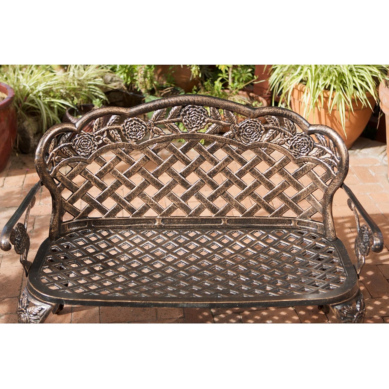 Santa Fe Cast Aluminum Garden Bench 1