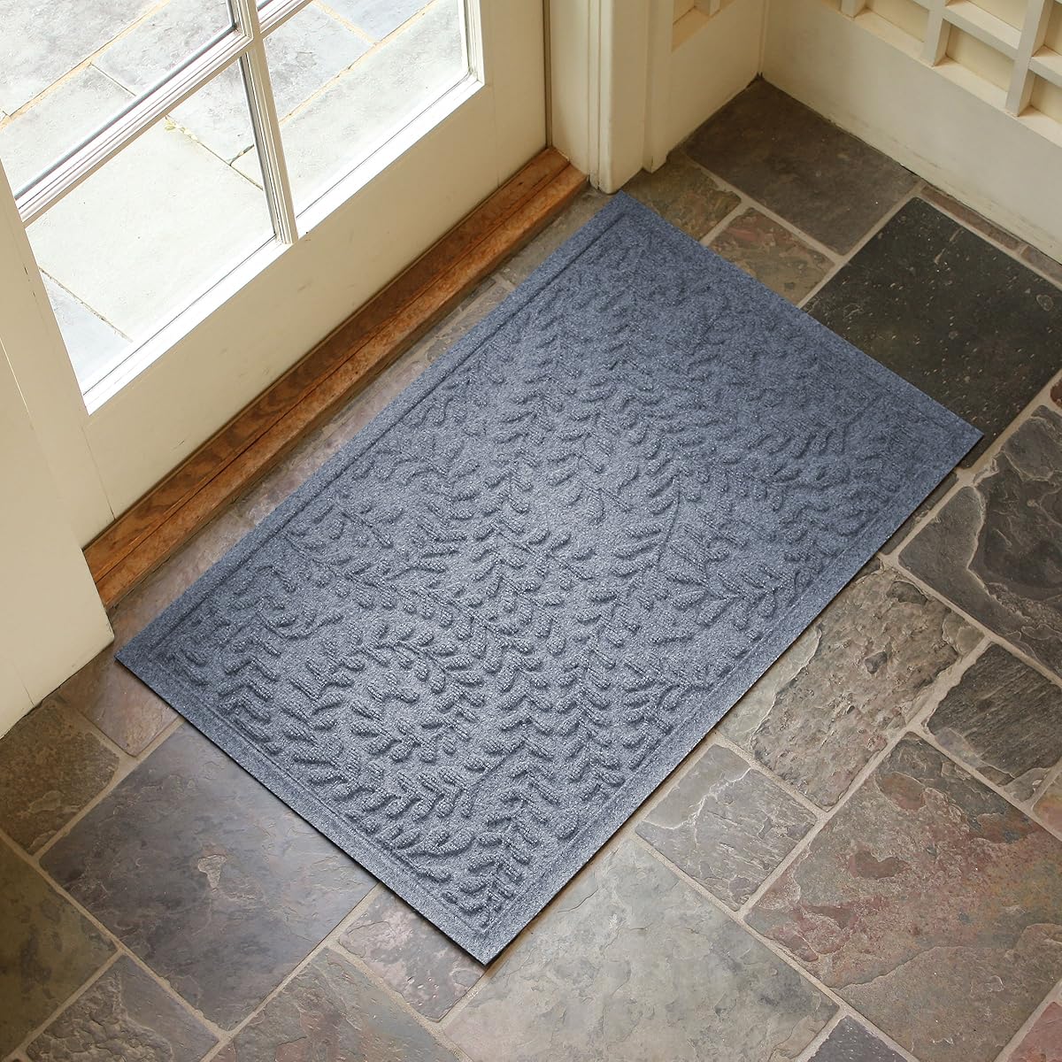 Bungalow Flooring Waterhog Doormat, 2 x 3, Skid Resistant, Easy to Clean, Catches Water and
