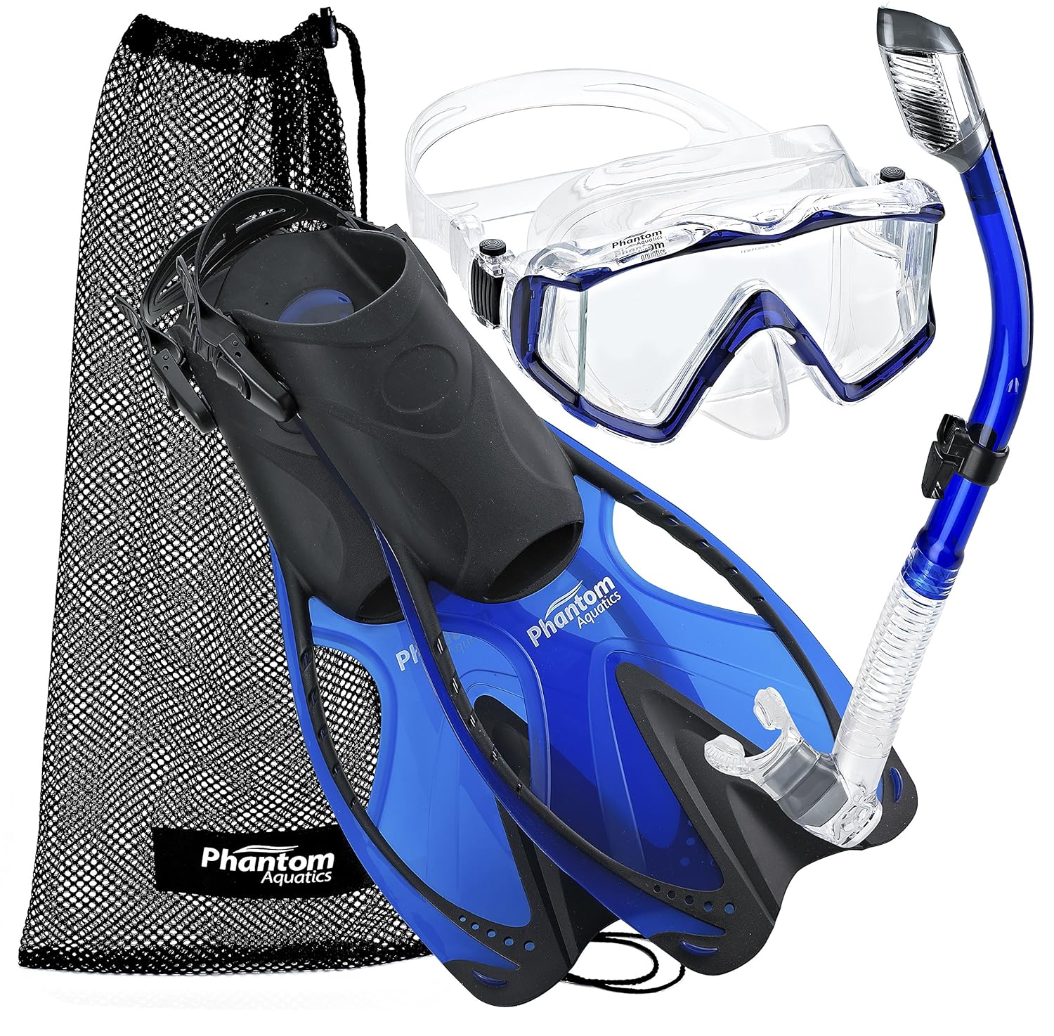 Phantom Aquatics Legenderry Mask Fin Snorkel Set with Mesh Bag (Adult)