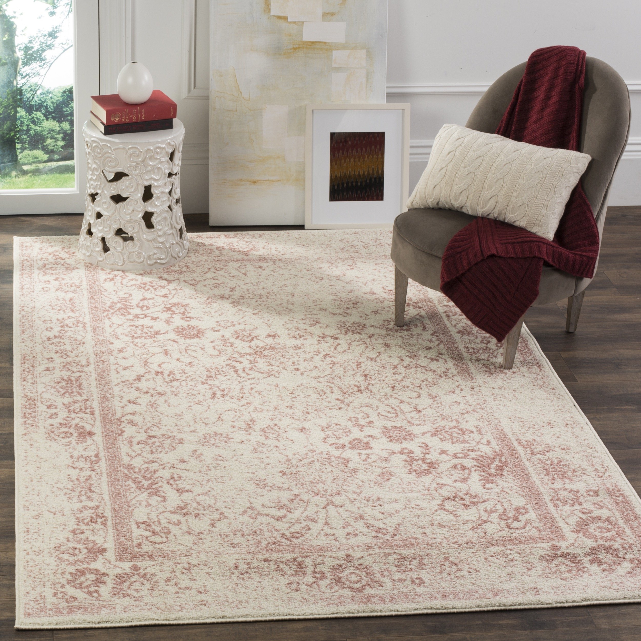 Safavieh Adirondack Collection ADR109H Ivory and Rose Oriental Vintage