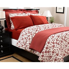 Red Pinzon-160 Gram Printed Flannel Duvet Covers
