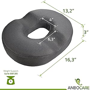 Anbocare Donut Pillow Seat Cushion Cooling Gel Memory Foam