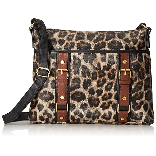 DEL MANO Leopard Cross B with Adjustable Strap Cross Body Bag