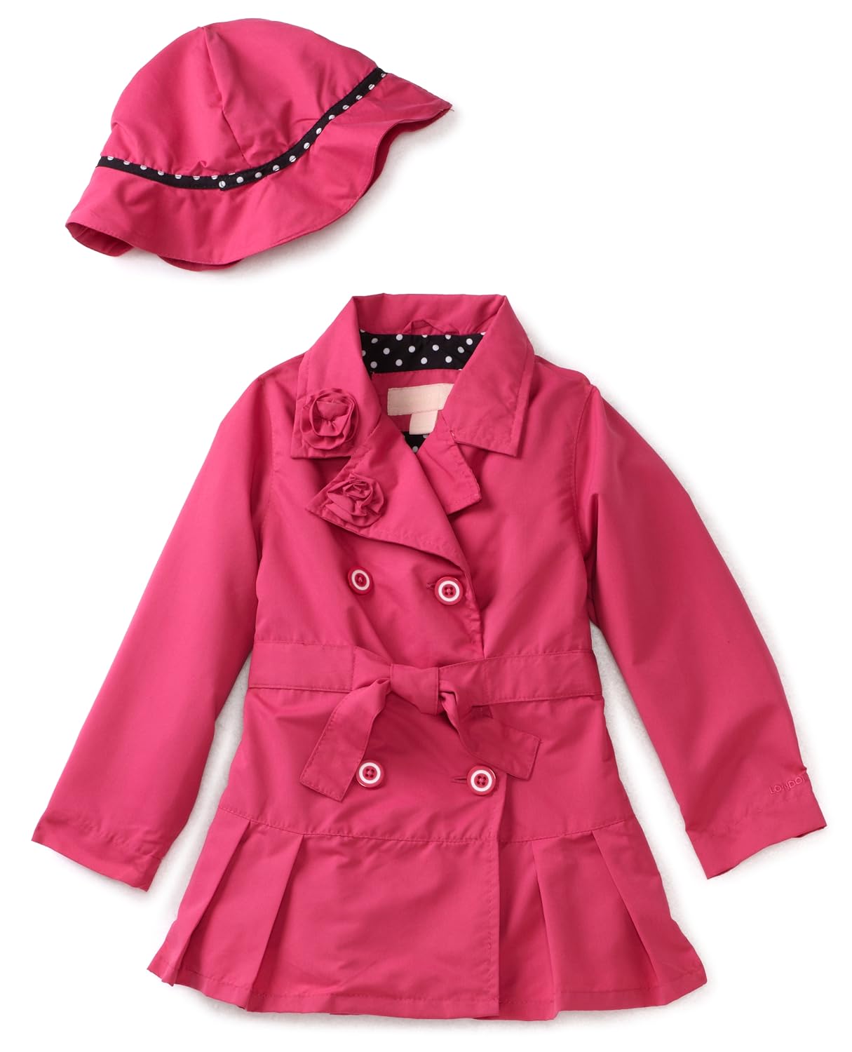 London Fog Girls 2-6X Toddler Solid Trench Coat, Pink, 4T