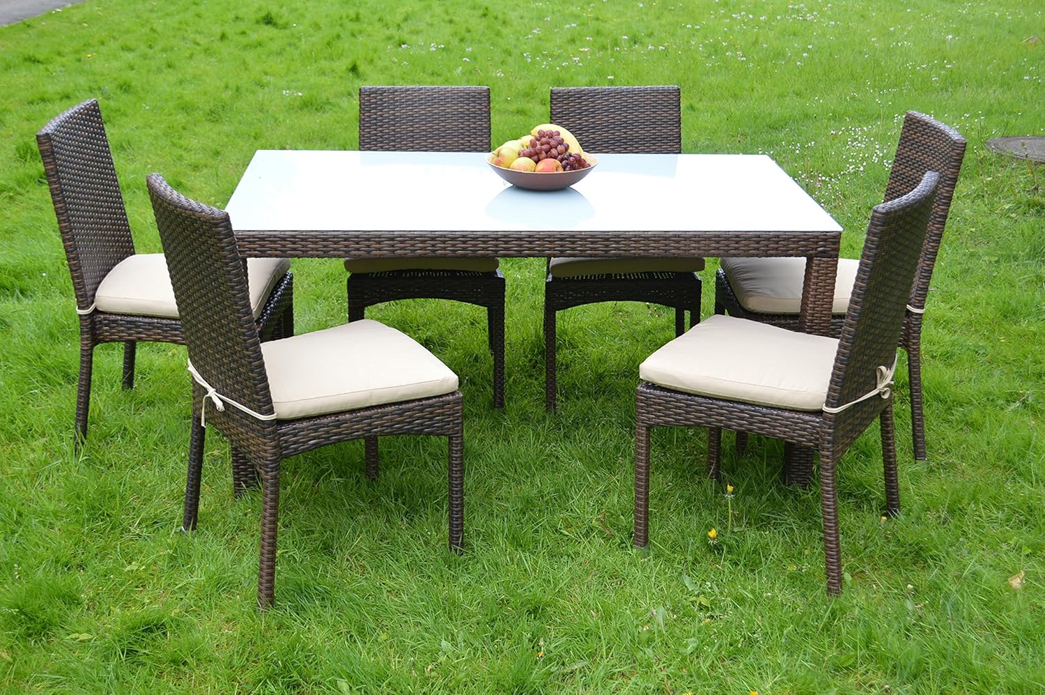 Aluminium Gartenmöbel Set - Tisch 160cm - 6 Stühle - 2 Liegestühle