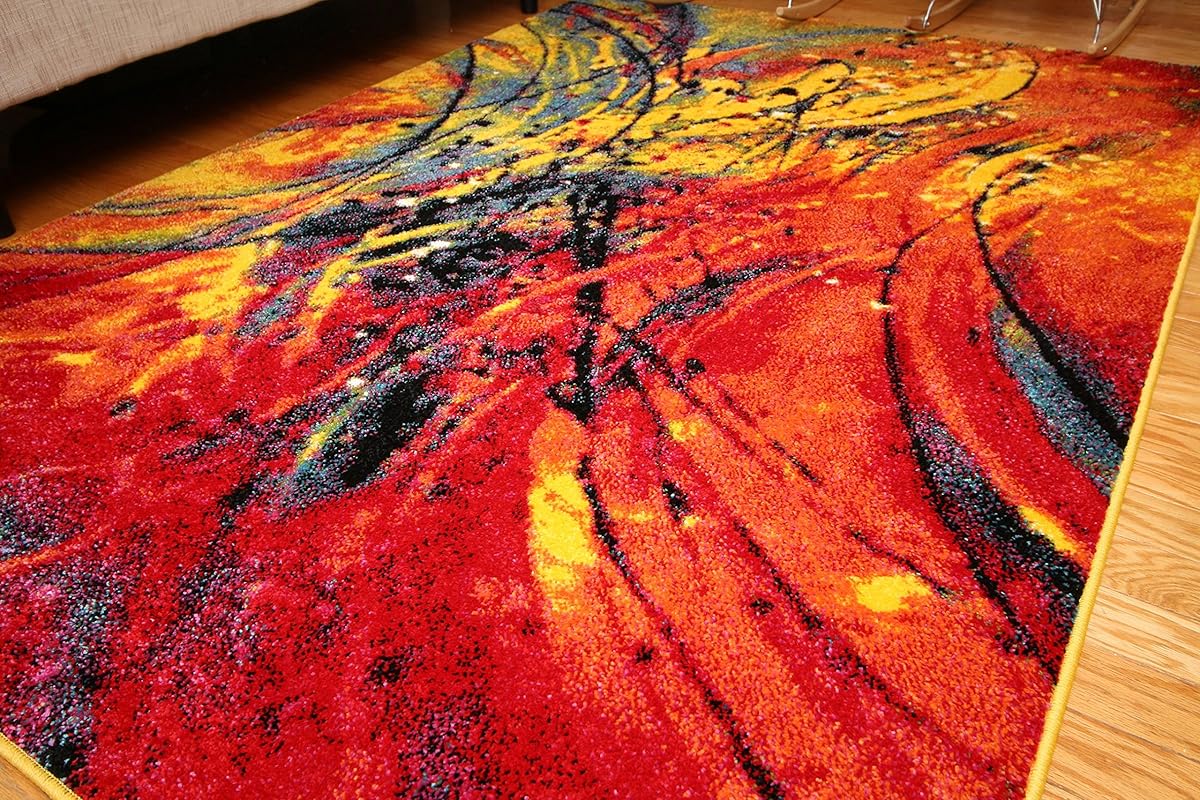 Feraghan/Radiance Collection ant6005_8x11 Art Contemporary Collection Modern Splat Wool Area Rug