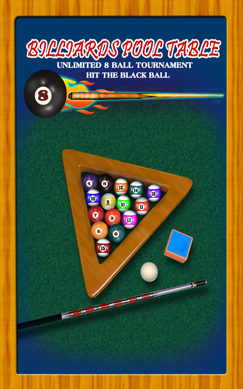 Billiards Pool Table Unlimited 8ball Tournament Hit the black ball Free Edition