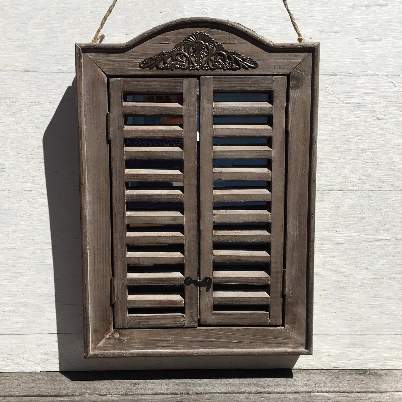 The French Country Style Rustic Window Mirror with Shutters